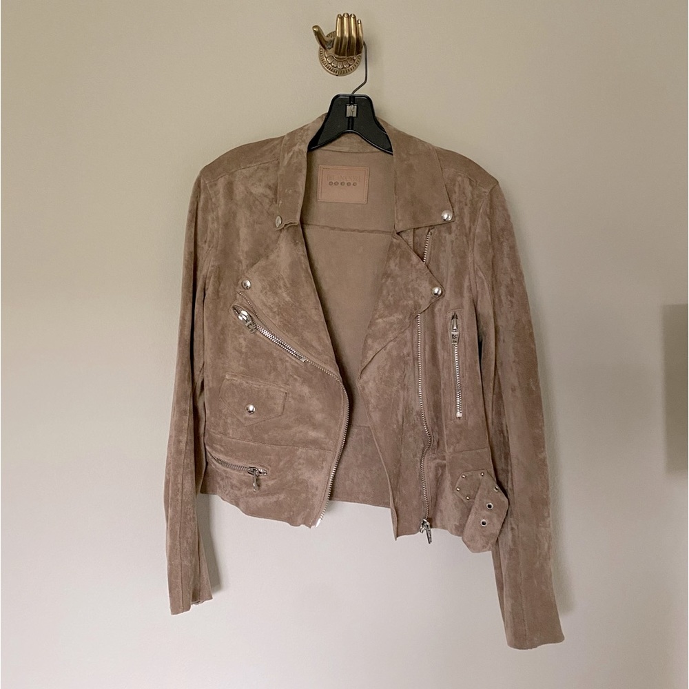 Blank NYC Tan Suede Biker Jacket